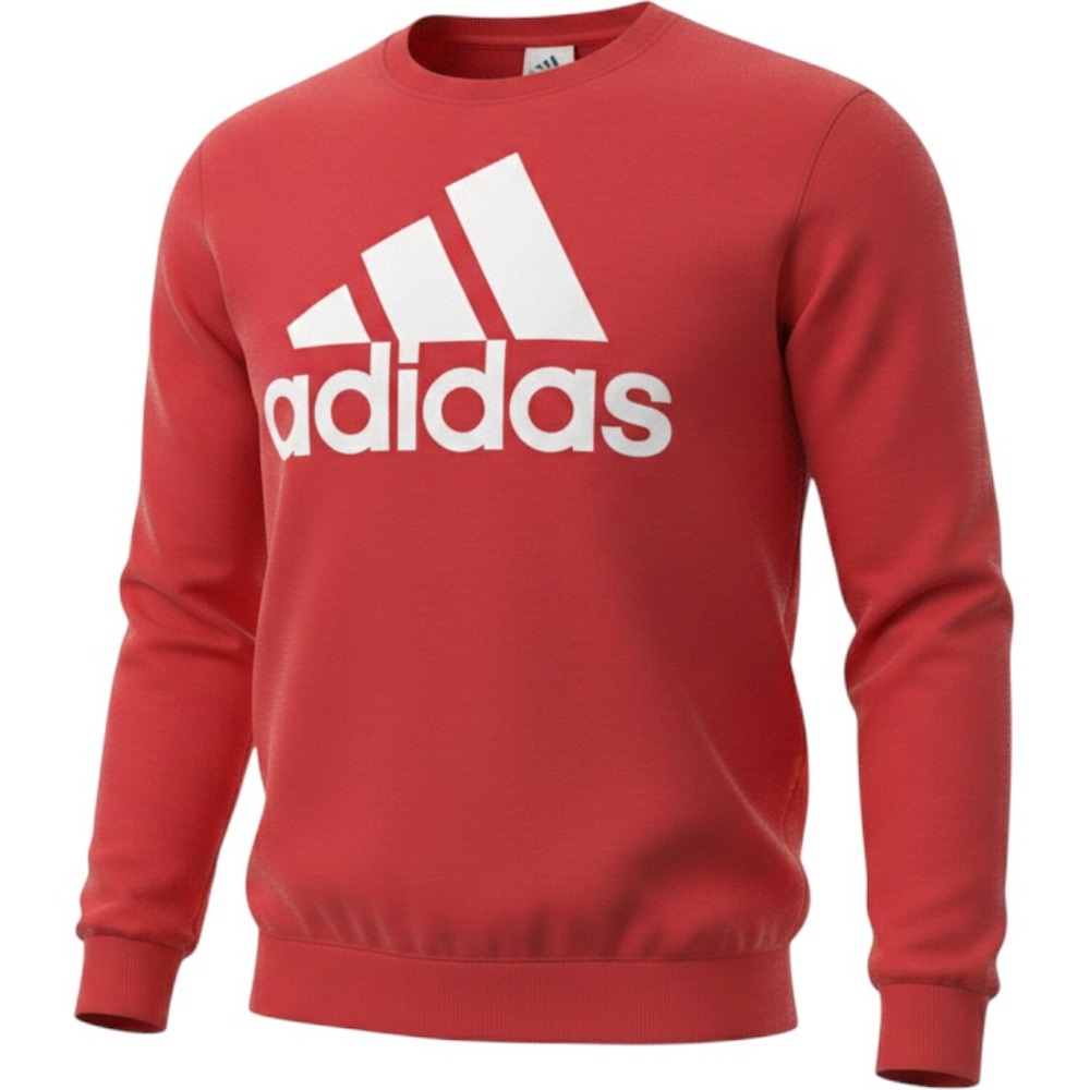 Adidas Essentials Big Logo Sweatshirt Crewneck Scarlet Red XL GM6963 Mens